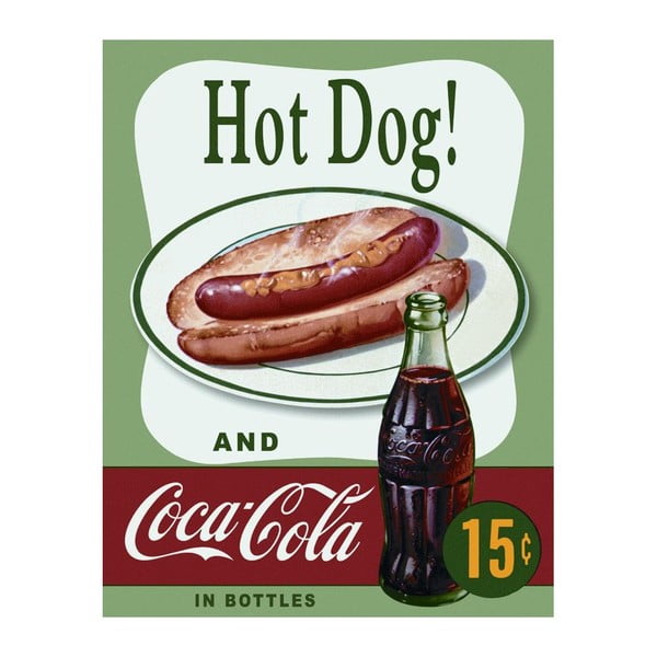 Blaszana tabliczka Hot Dog & Cola, 30x40 cm