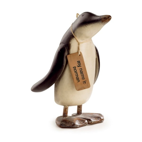 Dekoracja z drewna tekowego Moycor Norman Penguin, wys. 27 cm