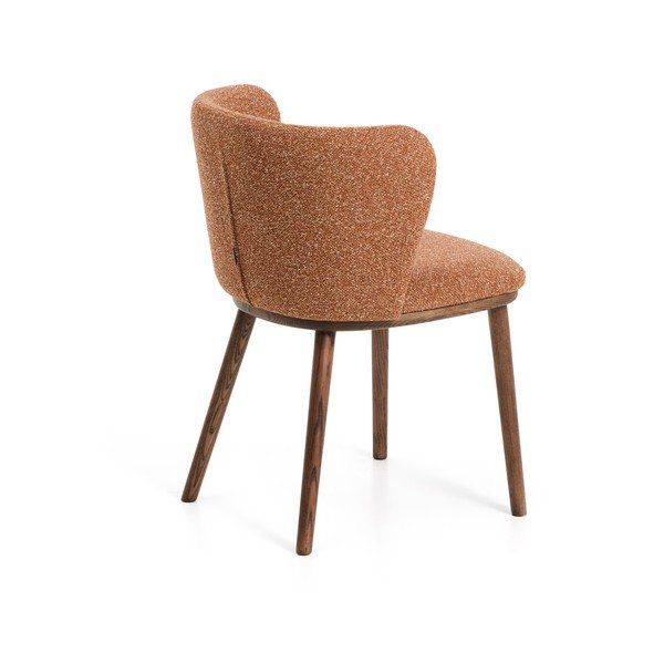 Tapicerowany fotel jadalniany w kolorze terakoty Ciselia – Kave Home-image-4