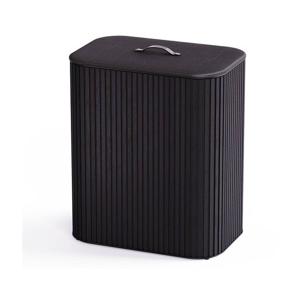 Czarny bambusowy kosz na pranie 3x30 l Tota Trio Luxe – Joseph Joseph-image-1