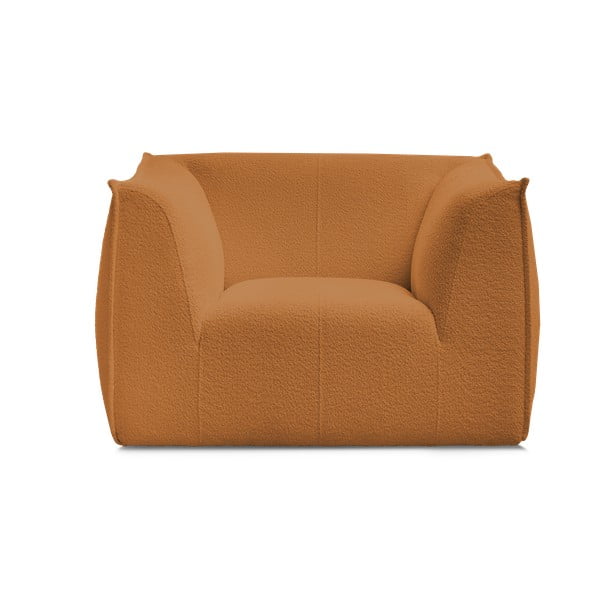 Musztardowy fotel z materiału bouclé Giorgia – Bobochic Paris-image-3