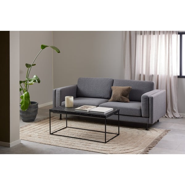 Czarny stolik z blatem w dekorze marmuru 55x110 cm Barossa – Actona-image-1