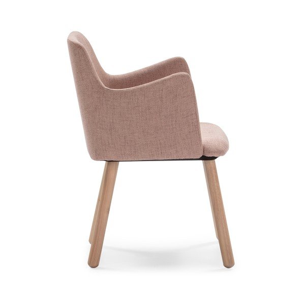 Różowe krzesło z nogami z drewna kauczukowca Marckeric Aruba-image-3