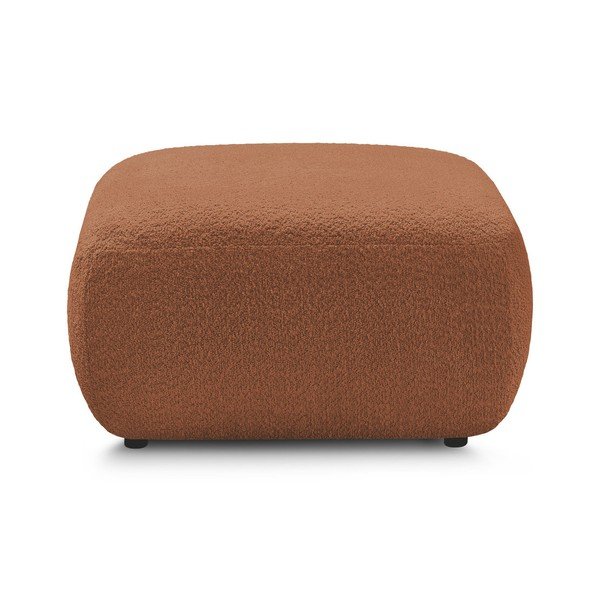 Pomarańczowy podnóżek z materiału bouclé Montaigne – Bobochic Paris