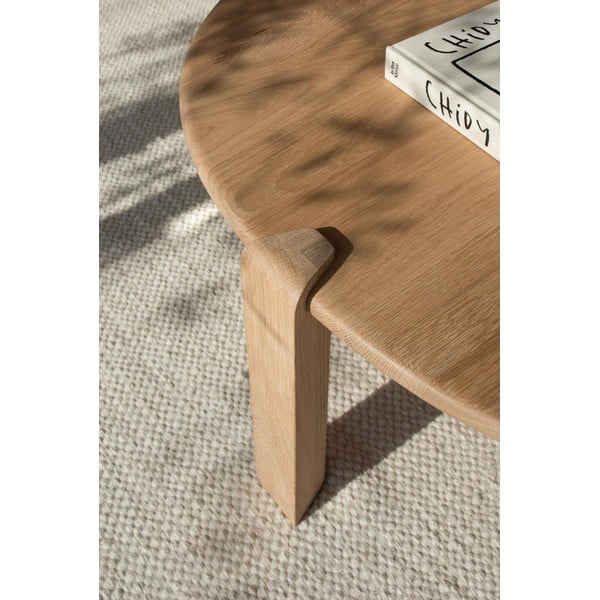 Stolik z litego drewna dębowego w naturalnym kolorze 100x180 cm Kulin – Gazzda-image-2