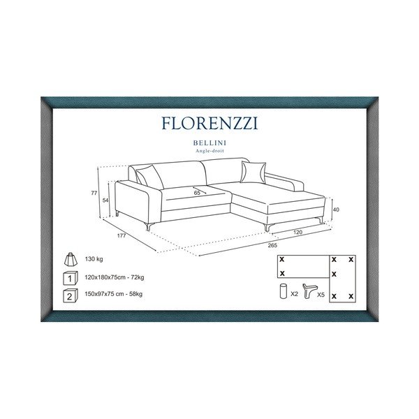 Czerwony narożnik prawostronny Florenzzi Bellini-image-1