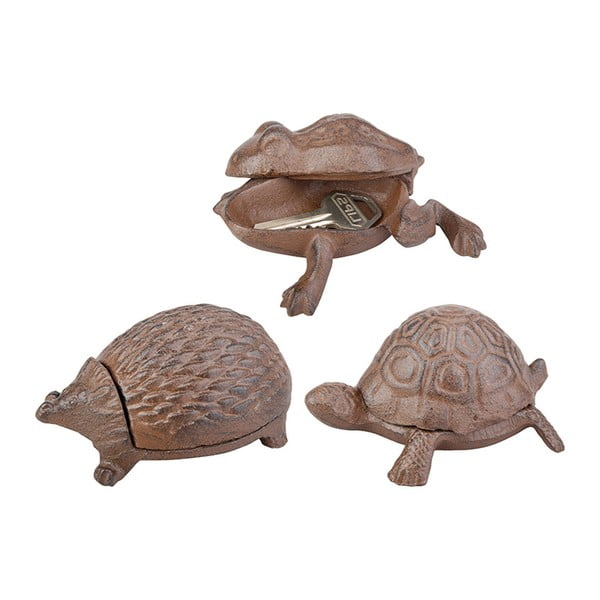 Zestaw 3 żeliwnych schowków na klucze Esschert Design