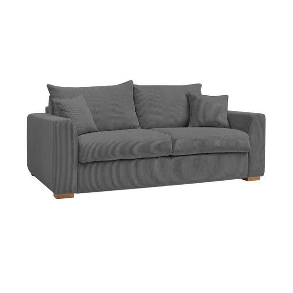 Szara sztruksowa rozkładana sofa 225 cm Augustin – Bobochic Paris-image-3
