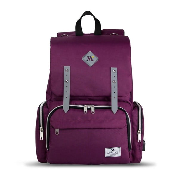 Fioletowy plecak dla mam z USB My Valice MOTHER STAR Baby Care Backpack-image-2
