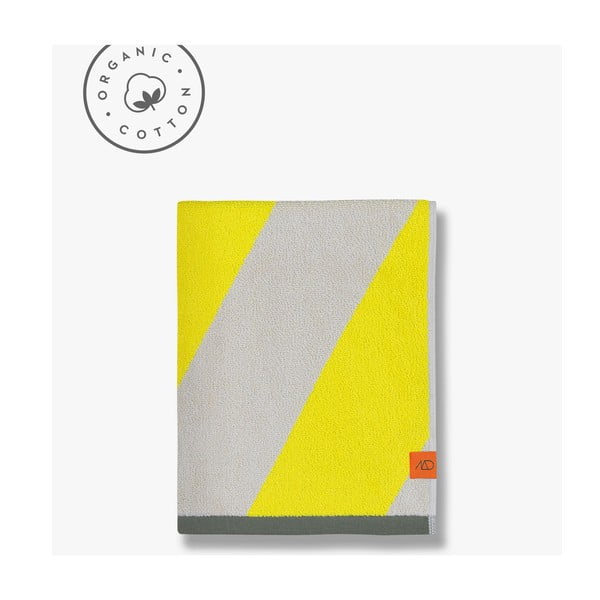 Żółty ręcznik kąpielowy frotte z bawełny organicznej 70x133 cm Diagonal – Mette Ditmer Denmark-image-4