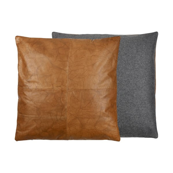 Skórzana dwustronna poduszka Södahl Lodge, 60x60 cm-image-2