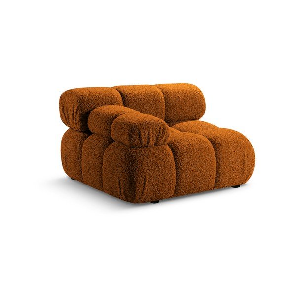 Pomarańczowy moduł sofy z materiału bouclé (lewostronny) Bellis – Micadoni Home-image-4