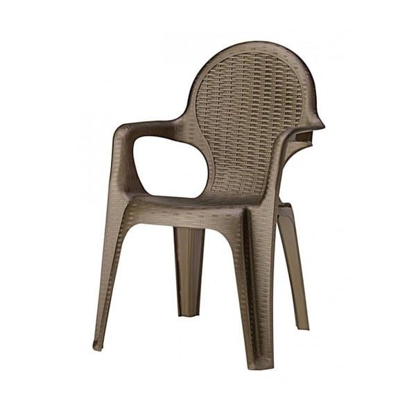 Brązowe krzesło ogrodowe z tworzywa sztucznego Ivy