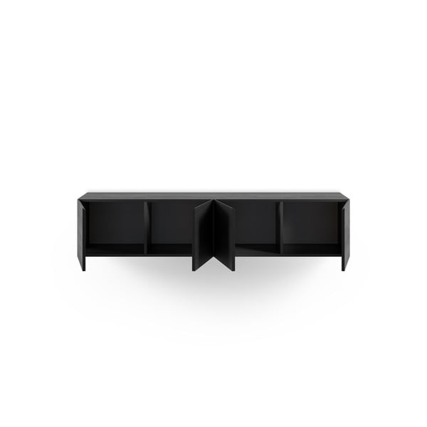 Czarna szafka pod TV 180x38x35 cm Daroca – Marckeric-image-2