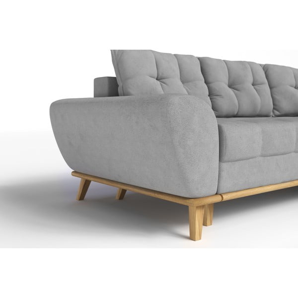 Jasnoszary rozkładany narożnik (prawostronny) Balitco – Ropez-image-4