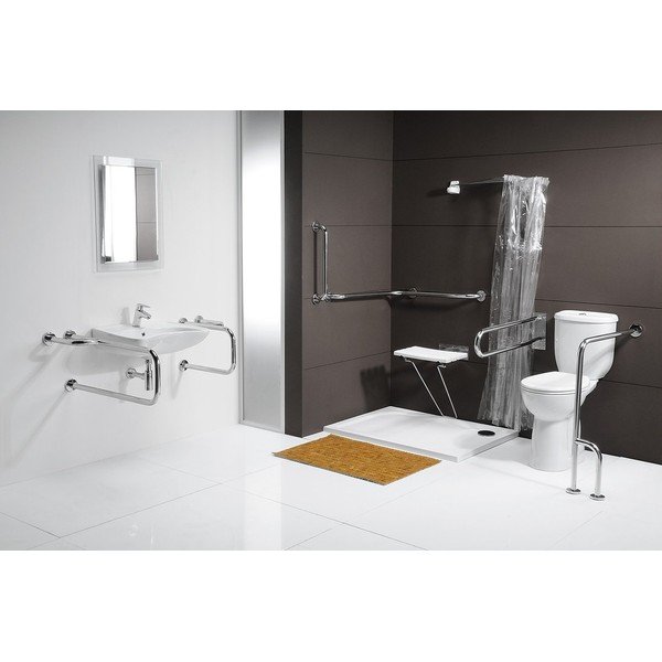 Uchwyt ścienny ze stali nierdzewnej do łazienki 52 cm Handicap Left – Sapho-image-1