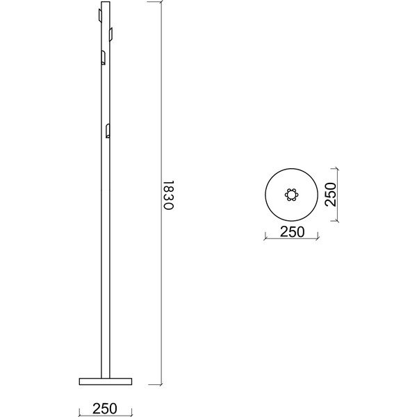 Beżowy metalowy wieszak ø 25x183 cm Yuko – noo.ma-image-3