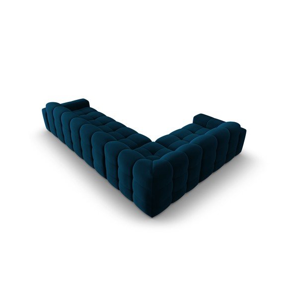 Ciemnoniebieski aksamitny narożnik (lewostronny) Kendal – Micadoni Home-image-4