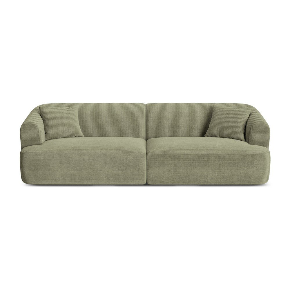 Zielona sztruksowa sofa 255 cm Campi – Cosmopolitan Design