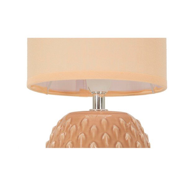 Brzoskwiniowa lampa stołowa ceramiczna z tekstylnym kloszem (wysokość 27 cm) Pontus – Mauro Ferretti-image-4
