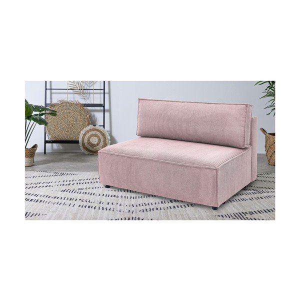 Jasnoróżowy sztruksowy moduł sofy (moduł środkowy) Nihad modular – Bobochic Paris-image-1