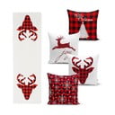 Zestaw 4 świątecznych poszewek na poduszki i bieżnika Minimalist Cushion Covers Christmas Tartan