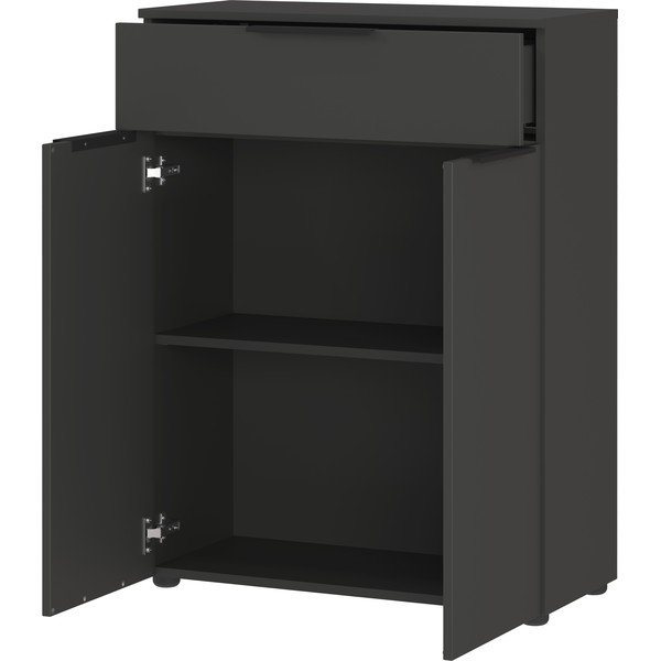 Antracytowa wysoka wisząca szafka łazienkowa 71x95 cm Crandon – Germania-image-3