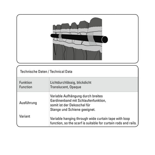 Szaro-beżowa zasłona z mieszanki lnu 140x245 cm List – Sehlbach-image-3