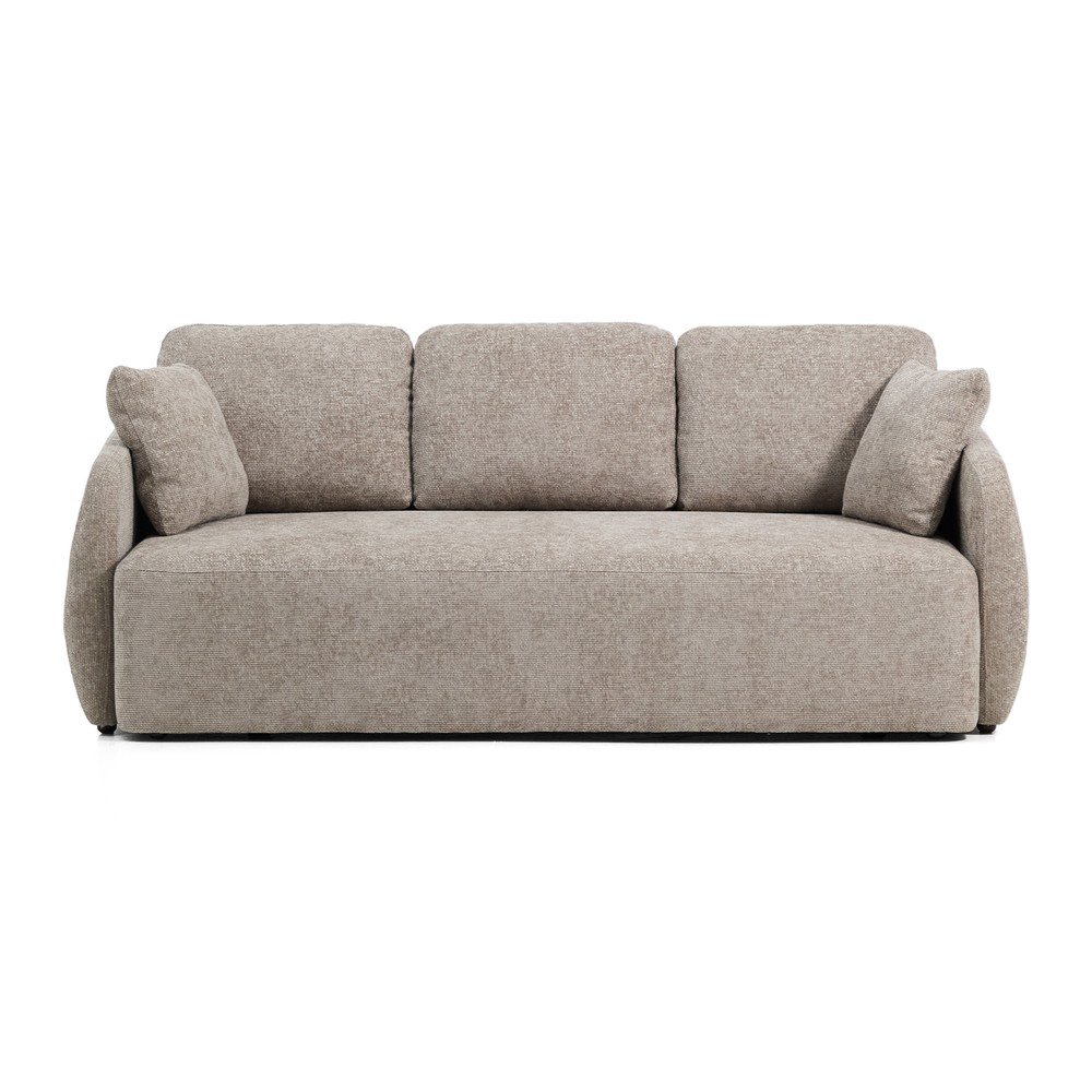 Szarobrązowa rozkładana sofa z tkaniny szenilowej 218 cm Laira – Kave Home