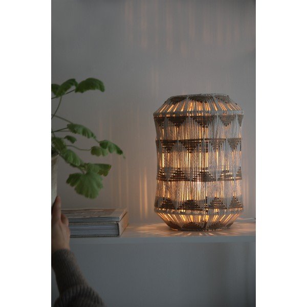 Lampa stołowa w naturalnym kolorze z jutowo-tekstylnym kloszem (wysokość 35 cm) Ano – Markslöjd-image-1