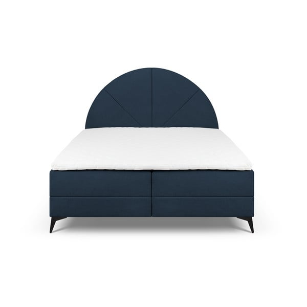 Ciemnoniebieskie łóżko boxspring ze schowkiem 180x200 cm Sunset – Cosmopolitan Design-image-2