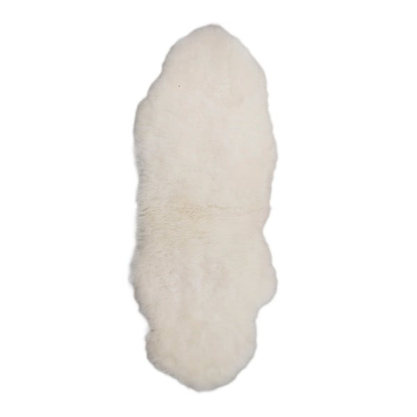 Biały dywan futrzany z krótkim włosiem Dara, 165x55 cm