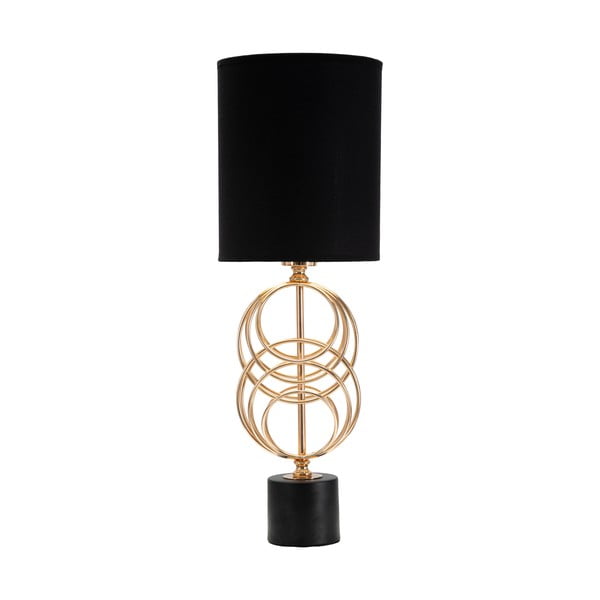 Lampa stołowa w czarno-złotym kolorze z tekstylnym kloszem (wys. 58,5 cm) Circly – Mauro Ferretti
