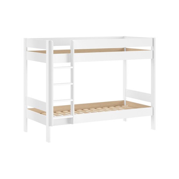 Białe piętrowe łóżko dziecięce ze stelażem 90x200 cm Primo – Vipack