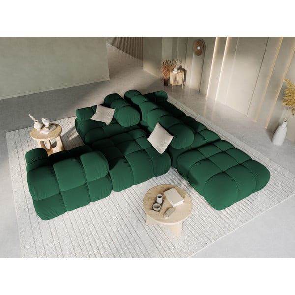 Zielona aksamitna sofa 282 cm Bellis – Micadoni Home-image-1