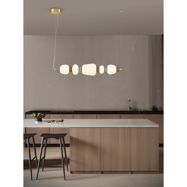 Biała/w kolorze złota metalowa lampa wisząca LED ze ściemniaczem z porcelanowym kloszem/ze szklanym kloszem Palo – Nova Luce-image-2