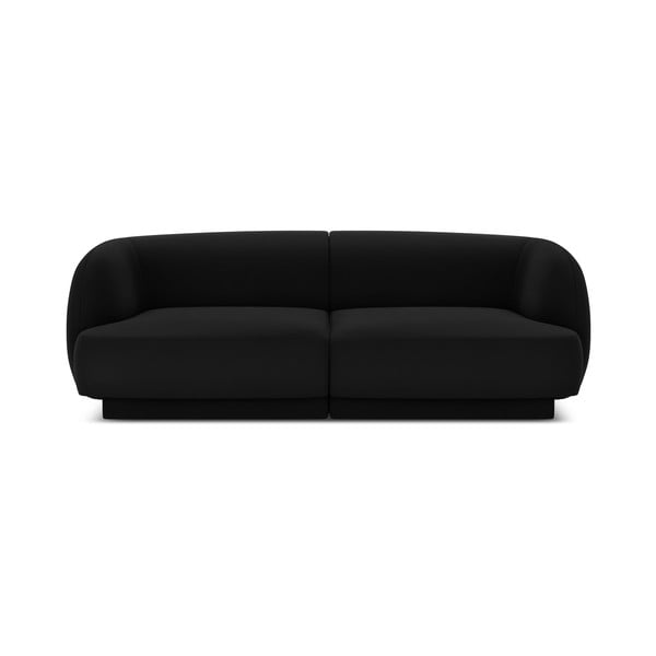 Czarna aksamitna sofa 184 cm Miley − Micadoni Home