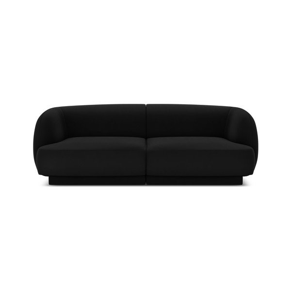 Czarna aksamitna sofa 184 cm Miley − Micadoni Home