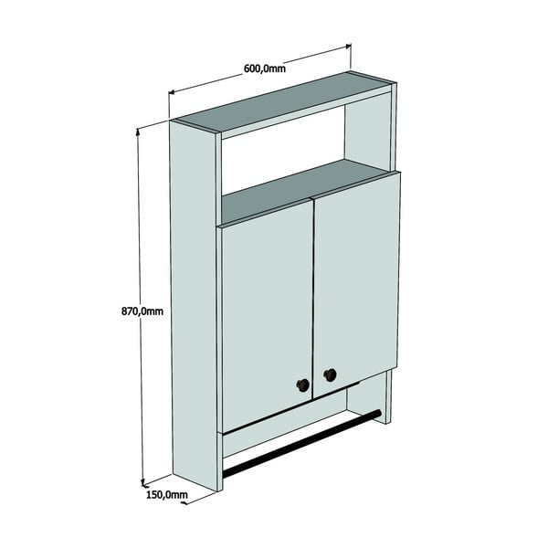 Biała szafka łazienkowa z wieszakiem na ręczniki, Bathroom Cabinet-image-3