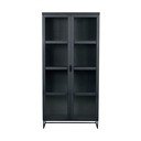 Czarna witryna z litego drewna dębowego 95x195 cm Everett – Rowico