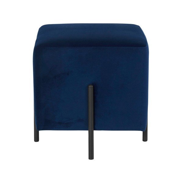 Granatowy aksamitny taboret Nolan – Støraa-image-1