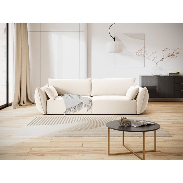 Beżowa aksamitna sofa 208 cm Vanda – Mazzini Sofas-image-1