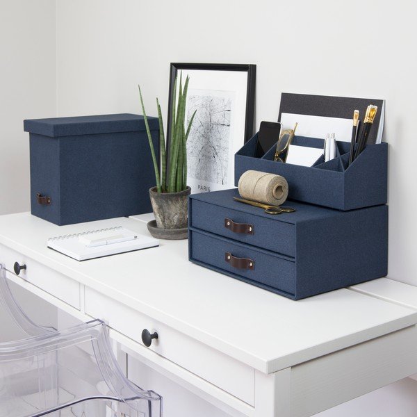 Ciemnoniebieski 2-piętrowy organizer Bigso Box of Sweden Birger, 33x25,5 cm-image-2