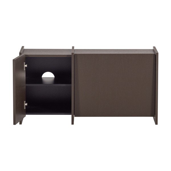 Ciemnobrązowa szafka pod TV w dekorze jesionu 102x53x44 cm Brock – WOOOD-image-4