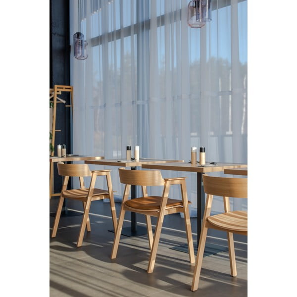 Krzesło z podłokietnikami z litego drewna dębowego w naturalnym kolorze Flip – Gazzda-image-3