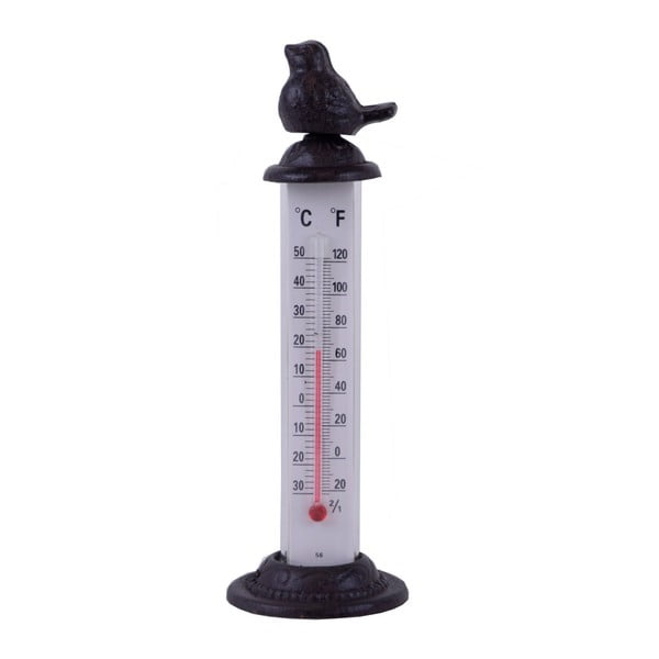 Żeliwny termometr w kształcie ptaszka Esschert Design, wys. 22 cm