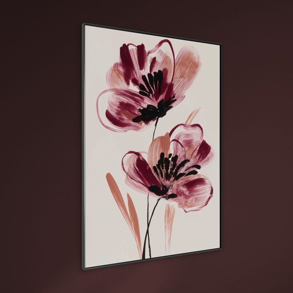 Obraz drukowany z ramą w zestawie/na płótnie 70x100 cm Burgundy Blooms – Styler-image-1