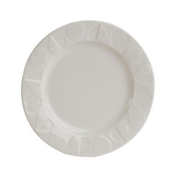 Biały talerz ceramiczny Navigate Embossed