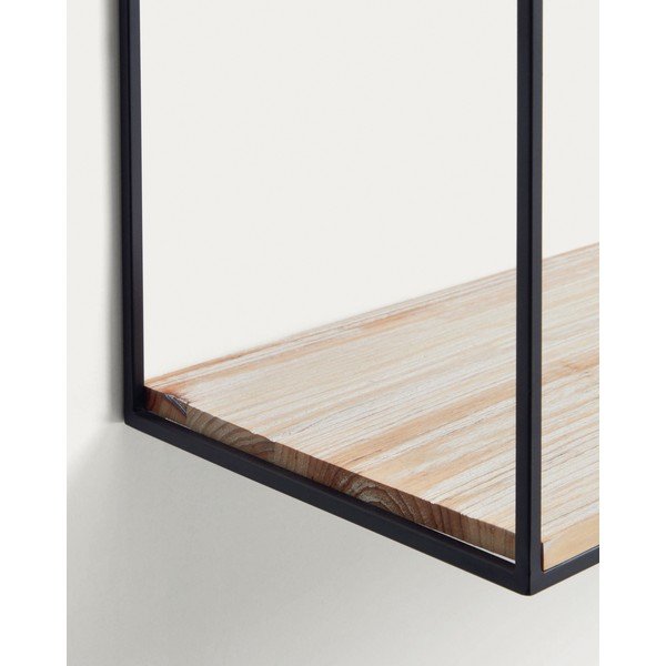 Czarno-naturalna półka z litego drewna jodłowego 90 cm Elisha – Kave Home-image-3