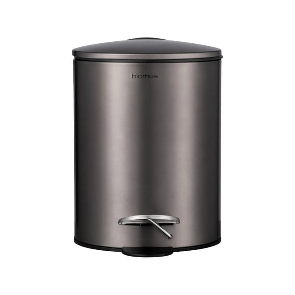 Ciemnobrązowy stalowy kosz na śmieci z pedałem 3 l Tubo – Blomus